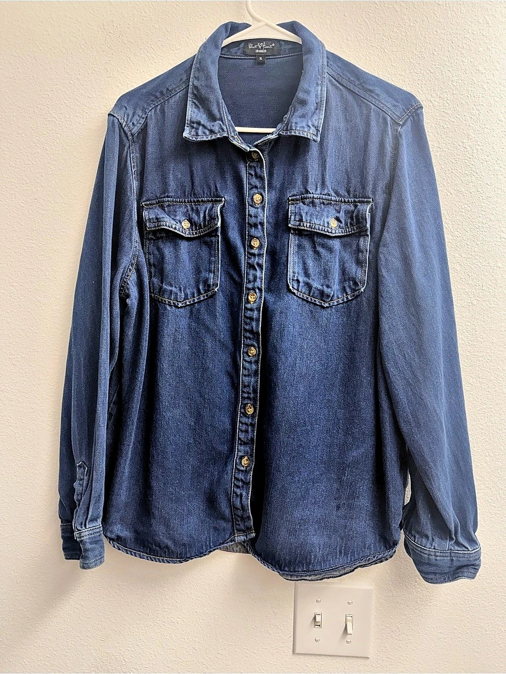 Velvet Heart dark blue Denim Button Down Shirt Blue XL